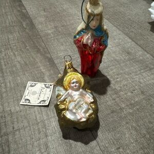 HOLY FAMILY POLONAISE COLLECTION GLASS ORNAMENTS POLAND